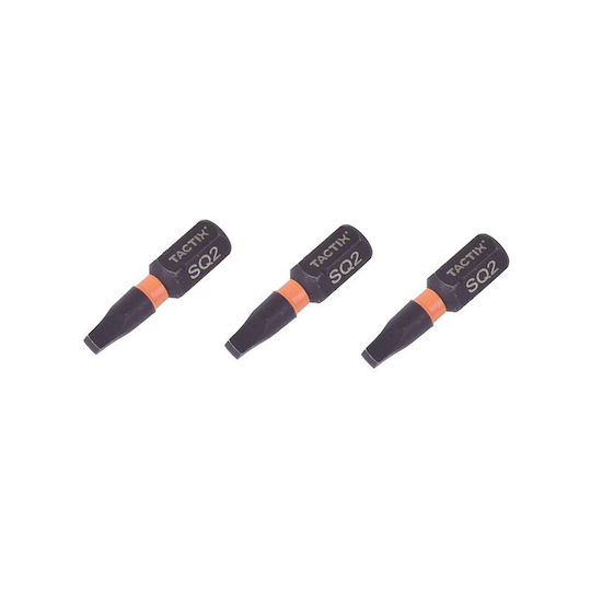 Tactix 2x25mm Μύτη Τετράγωνη Robertson Imract Torsion Bliste 3τεμ 455302