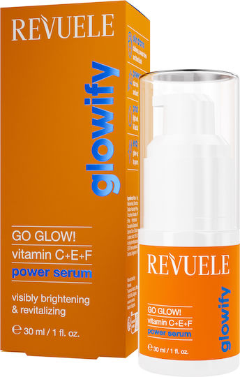 Revuele Go Glow Moisturizing Serum Face with Vitamin C & Niacinamide for Detoxification & Radiance 30ml