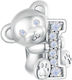 Silver Charm 925 Bear I Love You Letter I