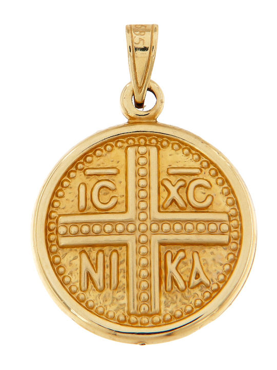 Daskalakis Anhänger Kinder Amulett Beidseitig Konstantinato aus Gold 14K PXA45