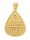 Daskalakis Necklace Constantine Talisman Made of 14K Gold with Green Zircon
