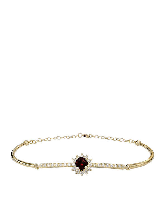 Daskalakis Women's Bracelet Rosette made of Gold 14K with Zircon