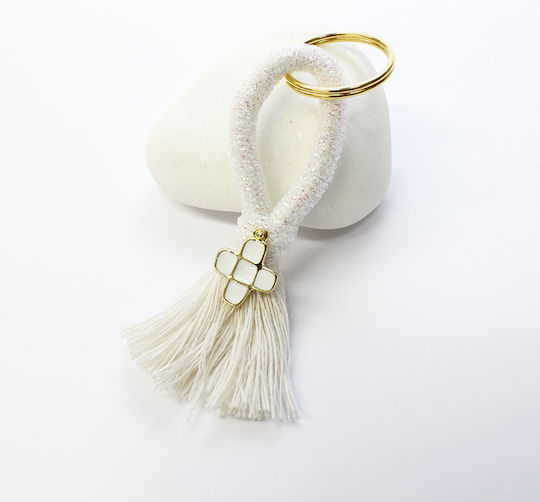 Daskalakis Christening Charm Keychain White 100 Pieces