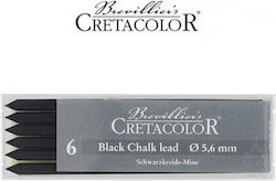Cretacolor 6 Schwarze Kreidebleistifte 5,6mm