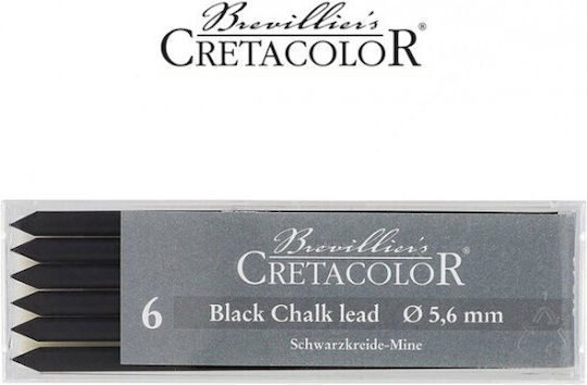 Cretacolor 6 Black Chalk Leads 5,6mm