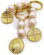 Afitechno Christening Charm Keychain Metal Pink 50 Pieces