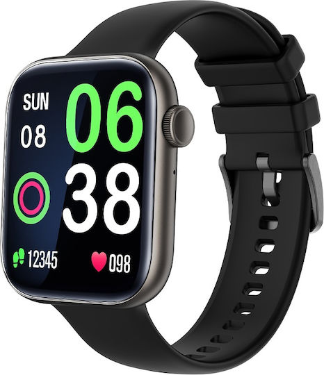 One FiT Aluminium Smartwatch με Παλμογράφο (Μαύρο)