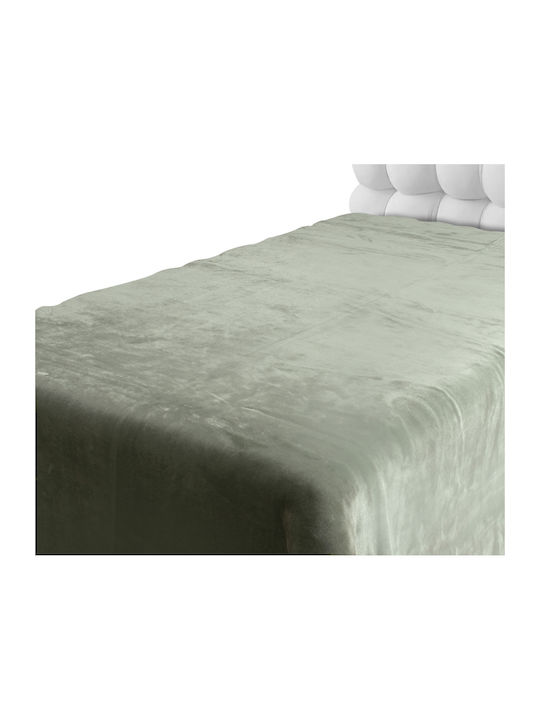 Silk Fashion Κουβέρτα Βελουτέ Υπέρδιπλη 220x240εκ. Πράσινο
