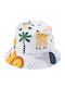 Queen Mother Kids' Bucket Fabric Sunscreen Hat Grey Elephant Friends White