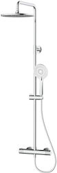 Fayans Duschsäule mit Armatur Silber