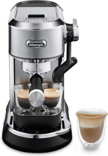 De'Longhi Dedica Maestro Plus Еспресо Кафемашина 1450W Налягане 15bar за Капучино Сребриста EC950.M