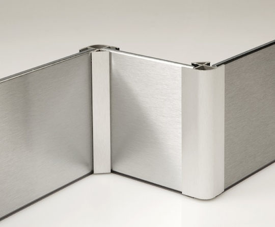 Plastic Bazaar Corner Inside Outside Semi-Zag Matte Inox 90° 100mm