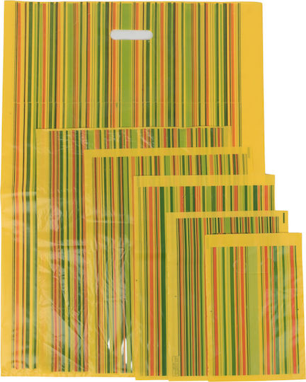 Kunststoff Plastiktüte Streifen Gelbe D-Cut 17x25 20kg