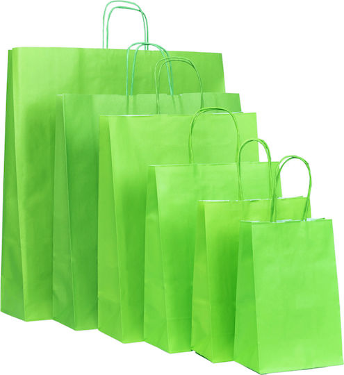 Paper Bag Light Green Twisted Premium 18x8x24 400pcs