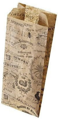H6607 Antique Brown Paper Bag Vintage 40g/m2 12+9x28 1000 Pieces Leone Italy