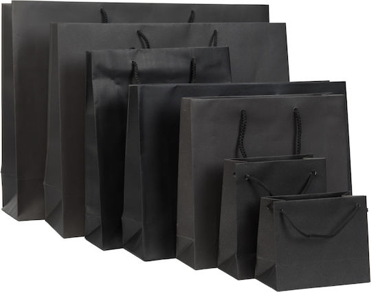 Pungă de Hârtie Fără Plasticizare cu Șnur Negru 26.5x8x25 200 Bucăți
