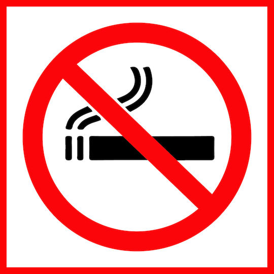 Autocolant Decorativ Rezistent La Apă "no Smoking-2" 15x15cm