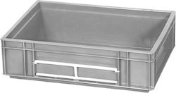 Solid Plastic Crate Gray 100% Primary Material 400x300x120mm 4312