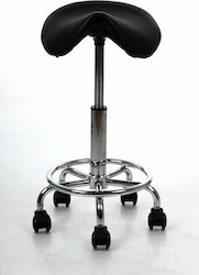 Pony Medizinische Hocker Black Rollbarer Fußhocker Mit Rückenlehne Massage Anatomische Position Bett Physiotherapie Reflexologie Zahnärzte Stoßdämpfer
