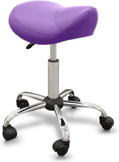 Rolling Stool Bed Massage Aesthetics Hair Salon Pony Purple