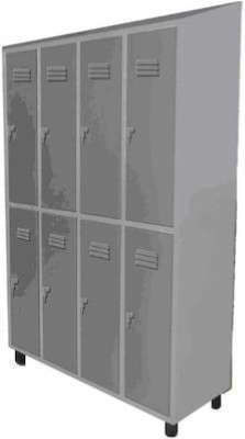 Lappas Metallisches Aufbewahrungsschrank 125x45x200cm mit 2 Türreihen & mit schrägem Dach