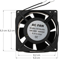 Ανεμιστήρας Τετράγωνος 9 X 9 X 3,8 Cm 220 Volt
