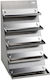 Stainless Steel Pyramid Showcase 18/10 5 Shelves 29.5x36.5x50cm 2006