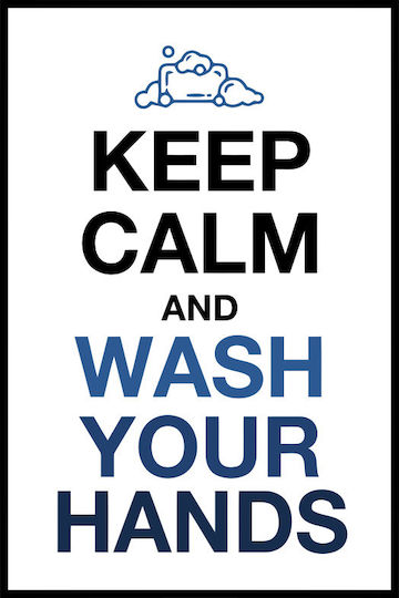 Αυτοκόλλητο Keep Calm Wash Your Hands Κωδ 17371