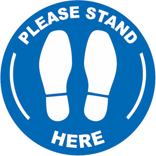 Αυτοκόλλητο Δαπέδου Please Stand Here Σετ 4 Τεμαχίων Κωδ 17401