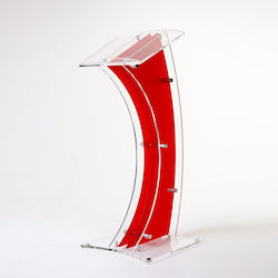 Αναλόγιο Ομιλητή Plexiglass Κόκκινο 127x50cm
