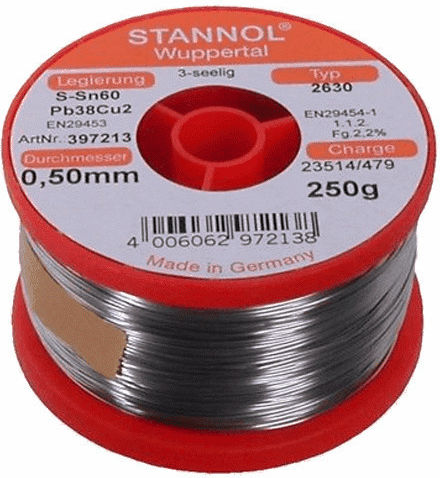 Stannol 2630-397213 Solder Wire 250g 0,5mm