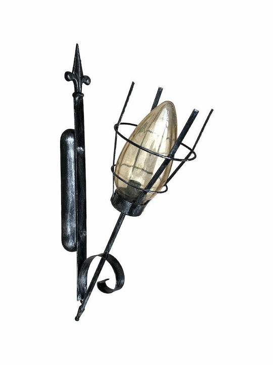 Aplika Pyros Iron Schwarz Medieval Wandmontierte Außenbeleuchtung Aplika Pyros Iron Schwarz Medieval Wandmontierte Außenbeleuchtung