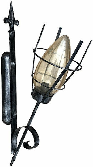 Aplika Pyros Iron Schwarz Medieval Wandmontierte Außenbeleuchtung Aplika Pyros Iron Schwarz Medieval Wandmontierte Außenbeleuchtung