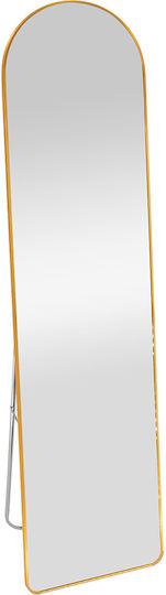 Keskor Gewölbter Goldener Boden- oder Standspiegel 146x36cm