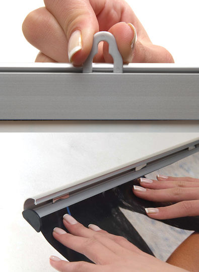 Set of 2 Aluminum Bars Poster Holder Poster Snap 63cm 216.030.0023.01