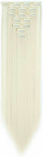 Synthetic Clip Hairpieces 7 Pieces Platinum Blonde No 60