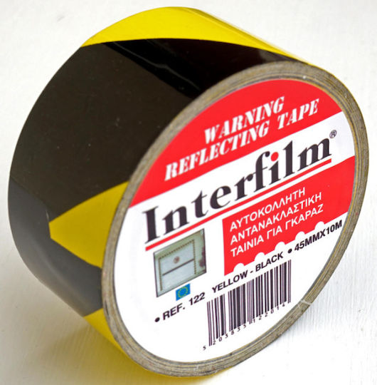 Klebeband Für Gefahrenbereiche Gelb-Schwarz 48mm X 33m Interfilm