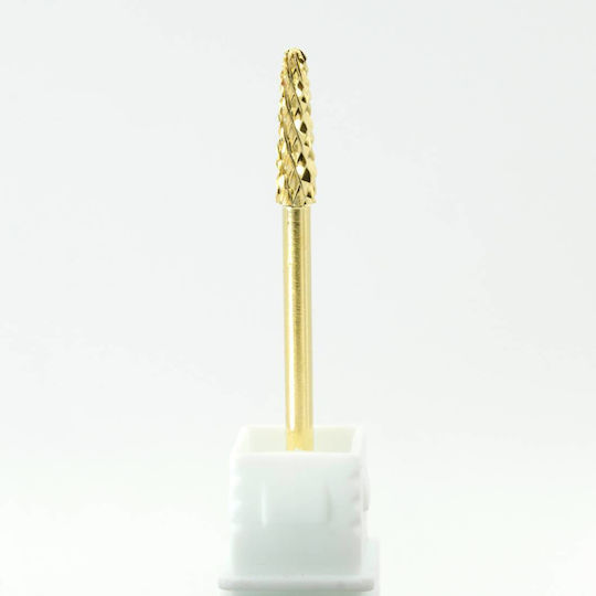 Nagelfräser-Bits Hartmetall Mikro Kegel Gold Grob 3.1x12.7mm