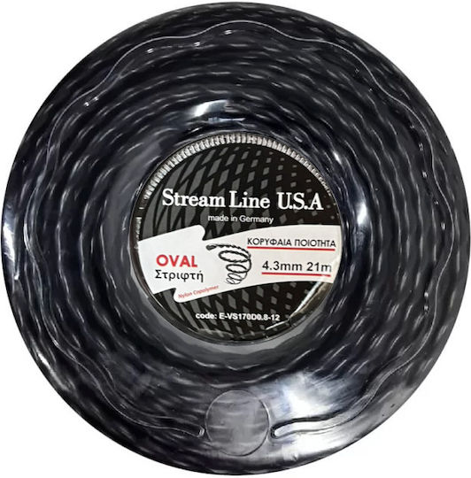 Μεσινέζα Stream Line 4.3mm 21m Στριφτή Μαύρη