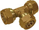 Pipe Tee Connection 18x18x2 Brass Threaded