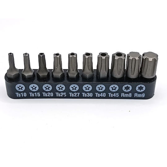 Set Biți Pentru Șurubelniță 10 Bucăți Ts 5 Unghiuri + Rm