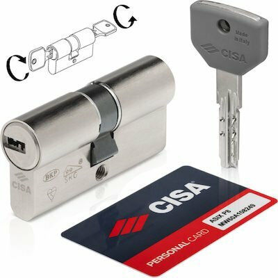 Cisa Asix P8 Security Cylinder Double Function-80mm 30x50 Nickel
