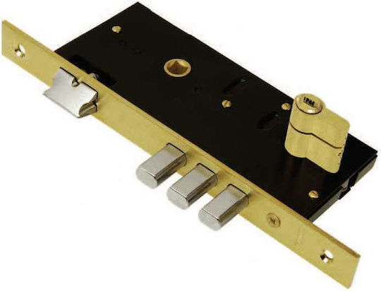 Domus Triaina 45 Security Lock Brass Wooden Door + Simple 65 Cylinder