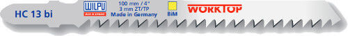 Wilpu Bi-Metal Jig Saw Blades for Wood and Plastic 100 Millimeters