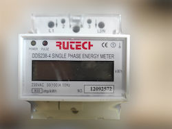 Rutech Μονοφασικός Ενεργειακός Μετρητής Dds238-4 220vac 100amp 50hz Κιλοβατώρα Kwh Ψηφιακή Οθόνη Lcd
