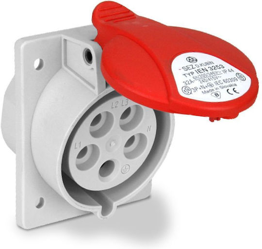 Πριζα Χωνευτη 5χ32a 400v Ip44 Ien-3253