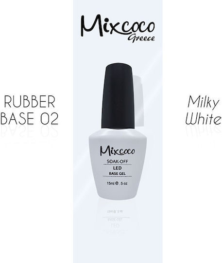 Mixcoco Гумено Основно Покритие 002 Млечнобяло 15 мл