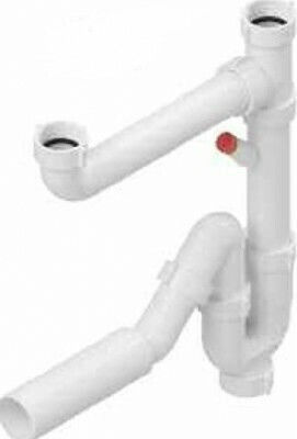 Σιφώνι Νεροχύτη Διπλό Χωρίς Βαλβίδα Omniplast 143623