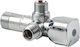 Corner Spherical Double Outlet Switch Chrome 1 2"x1 2"x1 2" Arco Vitaq System