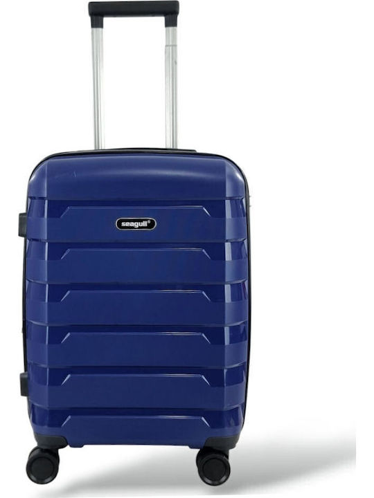 Seagull Cabin Travel Suitcase Hard Blue with 4 Wheels Height 55cm SG180-55-Blue